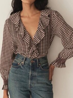 NWT Doen Hardy Top - Delphine Plaid